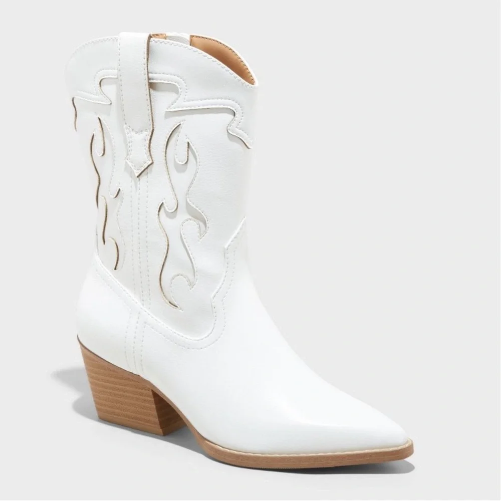 NWT White Daytona Western / Cowboy Point Toe Boot - Picture 1 of 12